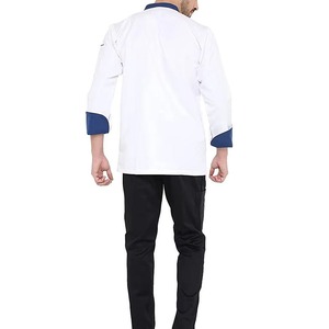 Blouse de chef en toile polyester/coton personnalisable pour usage hôtelier, uniformes professionnels de restauration avec service OEM - Product Image 6