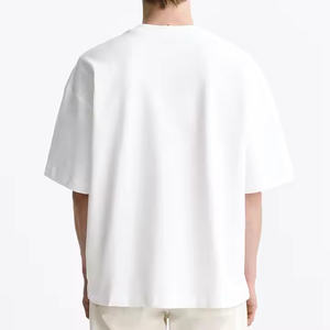 Design de luxe meilleure qualité t-shirt pour homme 100% coton logo personnalisé col rond oversize épaule tombante Streetwear T-shirt vierge pour hommes - Product Image 3