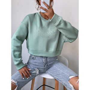 Sudaderas con Capucha para Mujer, Estilo Urbano, Color Sólido Estampado, Invierno 2025, MOQ Bajo, Alta Calidad, Manga Larga, 100% Algodón - Product Image 5