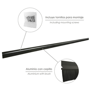 Joint d'étanchéité pour porte de garage en aluminium noir avec brosse 2,5 m - Product Image 3