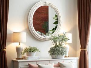 Miroir à main en résine moderne shabby chic 100% fait à la main ovale décoratif couleurs personnalisées or hôtel maison décoration de salle de bain - Product Image 3