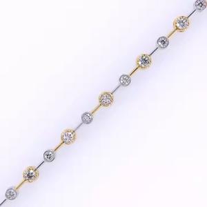 Bracelet tennis minimaliste en or et diamant taille ronde Bracelet empilable Moissanite Cadeau d'anniversaire romantique pour femme - Product Image 3