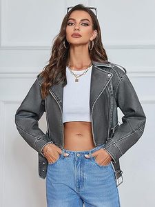 Veste de camionneur en simili cuir pour femme de qualité supérieure, dernier style, avec doublure en sherpa, veste en cuir classique 2024 - Product Image 3