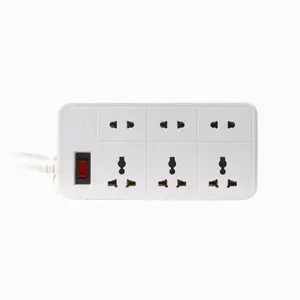 Faixa de energia de mesa Rang Dong com 6 tomadas 250V 10A Design de soquete universal