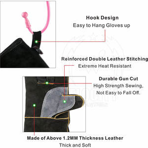 Gants de sécurité personnalisés en cuir respirant avec votre propre logo, nouveau style de services OEM, vente à chaud - Product Image 4