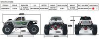 RGT EX86180PRO Crusher 1/10 RC Rock Crawler 4WD Off-Road Truck Véhicule Électrique Tout-Terrain Modèle Professionnel de Niveau Hobby RTR