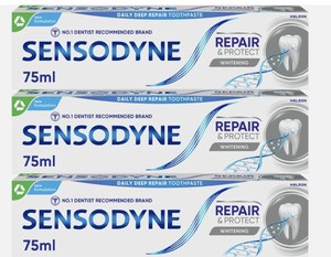 Vente en gros de dentifrice blanchissant <span class=keywords><strong>Sensodyne</strong></span> Repair and Protect Deep Repair - 75 ml, lot de 3 - Product Image 1
