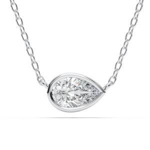 Moderno Minimalista 3,00 Quilates E- F/Moissanite Pear Cut Diamond Set Bisel Solitario Colgante Hecho en 10K 14K 18K Oro Sólido - Product Image 2