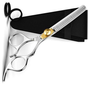 Nouveaux cisailles amincissantes de barbier pour la coupe de cheveux 30 dents lame tranchante idéale pour la maison et le salon avec étui en cuir - Product Image 6
