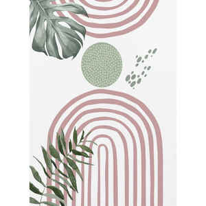 Arte Mural Boho Shapes 1, Decoración Bohemia Minimalista Rústica, Lienzo Beige con Marco de Bambú, Colgante con Cuerda para Decoración de Bodas - Product Image 5