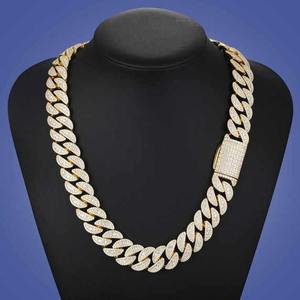 VVS Moissanite Hip Hop Chaîne à maillons cubains 15mm Diamant taille ronde Bijoux glacés pour hommes en argent sterling 925 - Product Image 4