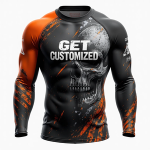 Protector de erupción personalizado con mangas cortas o completas diseñado para combate y entrenamiento con fuerte compresión kimono de jiu jitsu - Product Image 6