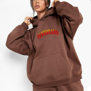 Nuevas sudaderas con capucha de moda para mujer, jerséis de peso pesado 100%, sudaderas con capucha de algodón para mujer, sudadera holgada de Color sólido para mujer - Product Image 1