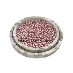 ถาดไม้อะคาเซียทรงกลมสำหรับเสิร์ฟกาแฟชาผลไม้อาหารขนมจานไม้แกะสลักโลโก้ตามสั่ง - Product Image 5