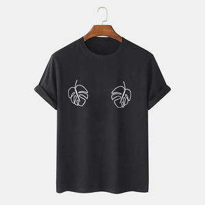 Chemise décontractée à manches courtes pour homme, col rond, en jersey uni imprimé, personnalisable, mélange polyester/coton, respirante, séchage rapide - Product Image 4