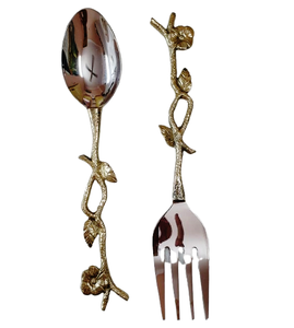 Ensemble de couverts le plus vendu cuillère de service à salade miroir en métal poli ensemble de couverts design de style classique unique pour hôtels mariage - Product Image 3