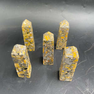 Wholesale High Quality Natural Indonesia Bumble Bee Jasper Obelisk Resin Gemstones Handicrafts Healing Crystal 2,5X2,5X9cm - Product Image 5