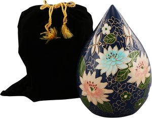 Urne de crémation galaxie larme pour cendres humaines Urne bleue commémorative adulte Ailes d'ange Urne de cendres humaines fabriquée à la main - Product Image 3