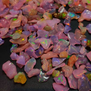 พลอยโอปอลสีชมพูเอธิโอเปียอัญมณีหลวมตัวอย่างหยาบธรรมชาติที่มีการรักษาความร้อน - Product Image 1