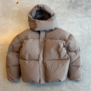 Custom Winter Hooded <b>Canvas</b> Puffer <b>Jacket</b> 100% Cotton Front Logo for Women and <b>Men</b> Unisex Outerwear Waterproof Casual - Product Image 5