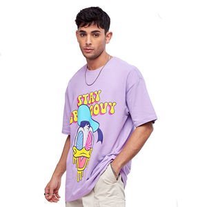 T-shirts oversize en jersey uni, lavés, pour hommes, en coton, séchage rapide, respirants, décontractés, été, hip-hop, imprimés DGT - Product Image 3