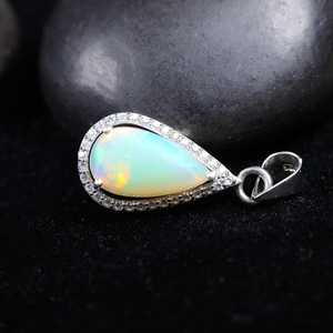 Ethiopian Opal Pendant 925 Sterling Silver Rare Fire Gemstone 14K Gold Plated Handmade Jewelry <b>Gift</b> For Her - Product Image 5