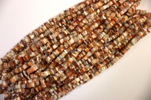 Pierre précieuse d'opale de feu mexicaine naturelle de 16 "de long brin, perles carrées lisses, perles Heishi d'opale, perles de taille 5-5.5 MM - Product Image 5