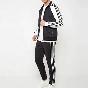 Ensemble de survêtements de jogging pour hommes grande taille, respirant, de haute qualité, à rayures et avec fermeture éclair, nouveau design tendance - Product Image 4