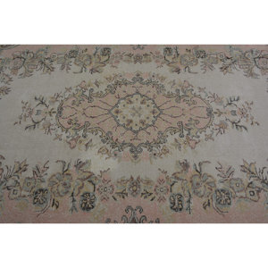 พรมสไตล์ตุรกีวินเทจขน5.8x9.7ft ทอแบบแบนมีลวดลายปะติดสำหรับตกแต่งห้องนั่งเล่นสีน้ำตาลเบจ - Product Image 5