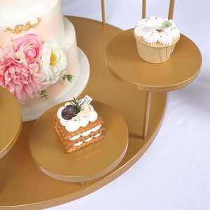 Juego de Soportes para Pastel de Metal Estilo Indio, Ideal para Postres Elegantes, con una Parte Superior Elevada para Exhibir Pasteles en Cenas de Celebración - Product Image 3