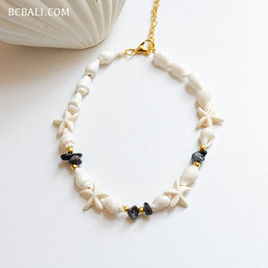 Auténtica pulsera de concha original hecha a mano con diseños de cuentas modernos y encantadores detalles de concha - Product Image 4