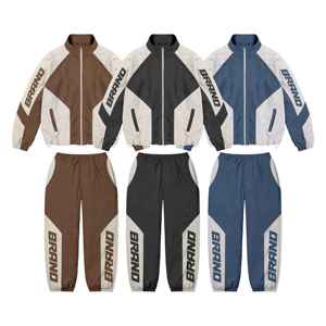 New Fashion Men's Nylon Windbreaker <b>Tracksuit</b> Set for Men Full Customization Wholesale Windbreaker <b>Polyester</b> <b>Tracksuits</b> - Product Image 1
