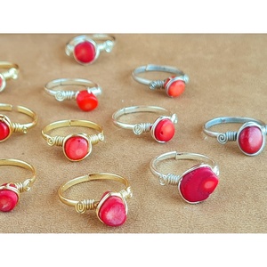 Bold Red Stone Fashion <b>Rings</b> Gold and Silver Plated for Resale Boutiques - Product Image 1