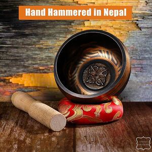 Bol chantant tibétain en métal fabriqué à la main bol chantant tibétain bol chantant pour le yoga et la méditation - Product Image 5