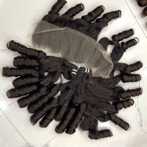 Vraies extensions de cheveux humains vietnamiens Fumi Style Hair Weaving Boucles rebondissantes noires naturelles donneur brut Super Double Bundles - Product Image 3