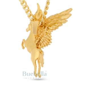 Collar con colgante de Pegaso de plata 925 chapado en oro Iced VVS Moissanite joyería de lujo de Hip Hop para hombres caballo alado imagen mítica - Product Image 2