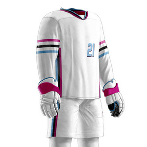 Hot Selling Newest Ice Hockey Uniform Set For 100% Polyester Custom Logo Casual Wear Sports Lightweight Hockey Uniforms - Product Image 5