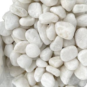 Pierre de rivière naturelle dégringolée pavés ronds gravier de galets de couleur blanche du Vietnam - Product Image 1