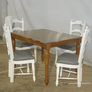 American Style Dining Set Weiß lackierter Esstisch European Style Wohn möbel Country Style Esszimmer