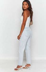 Jeans en denim pour femme, coupe skinny, taille haute, effet vieilli, respirant, lavable, séchage rapide, personnalisable avec logo, vente en gros - Product Image 3