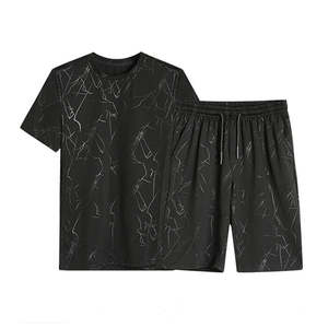 Wholesale Short Sleeve <b>Blank</b> <b>T</b> <b>Shirt</b> <b>White</b> Men <b>T</b> <b>Shirts</b> & Short Set screen printed <b>t</b>-shirts260 grams fabric - Product Image 1