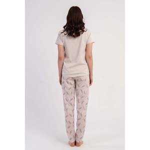 KADIN P.SUPREM O YAKA KISA KOL ETEGI OVAL PIJAMA TAKIM - สีเบจ - สีเบจ - Product Image 5