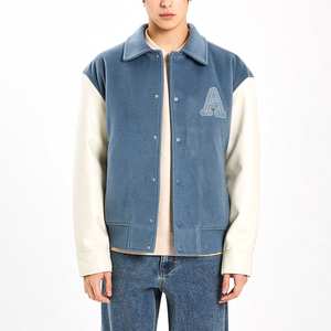 เสื้อแจ็กเก็ตแกะมีฮู้ดผ้าวูลสองสีงานปักลายด้วยผ้ากำมะหยี่ขนแกะสไตล์ใหม่ - Product Image 3