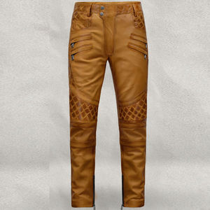 Pantalon en cuir PU imprimé avec logo personnalisé en gros pour hommes pantalon en cuir synthétique noir à la mode pour l'automne et l'hiver - Product Image 1