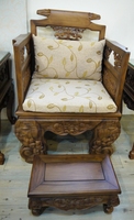 Ensemble de meubles Luohan en teck d'Indonésie d'inspiration Zen, lit Arhat, divan, fauteuil, repose-pieds, style classique chinois modulaire carré