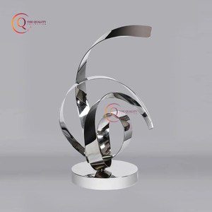 รูปปั้นคู่หล่อสแตนเลสของขวัญสำหรับวันครบรอบแต่งงานรูปปั้นโลหะนามธรรมขนาดเล็กที่ทันสมัย - Product Image 4