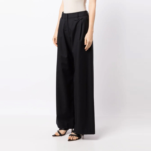 Pantalons palazzo évasés à taille élastique pour femmes en gros, coupe ample, courts, avec poches, pantalons de soirée - Product Image 3