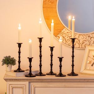 Cadeau de pendaison de crémaillère pour décoration de mariage, pièce maîtresse décorative moderne vintage, bougeoirs dorés, bâtons de bougie en métal aluminium, pilier - Product Image 3