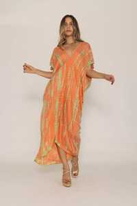 Handmade V-<b>Neck</b> <b>Tie</b> Dye Ladies Women's Loose Casual Summer Floral <b>Tie</b> Dye Sustainable Short Sleeve Summer Kaftan Maxi Dress - Product Image 2