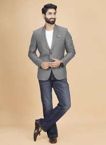 Top Quality <b>Mens</b> Light <b>Grey</b> Blazer <b>Coat</b> Comfortable Durable <b>Coat</b> For Daily Business Wear Available At Factory Direct Price - Product Image 4